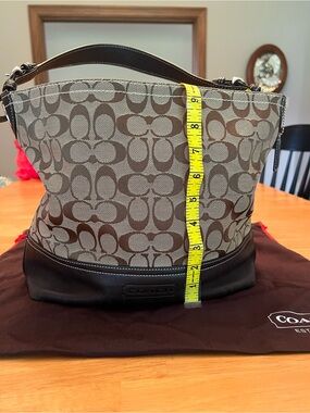 Coach Brown Signature Canvas Hobo Shoulder Bag
